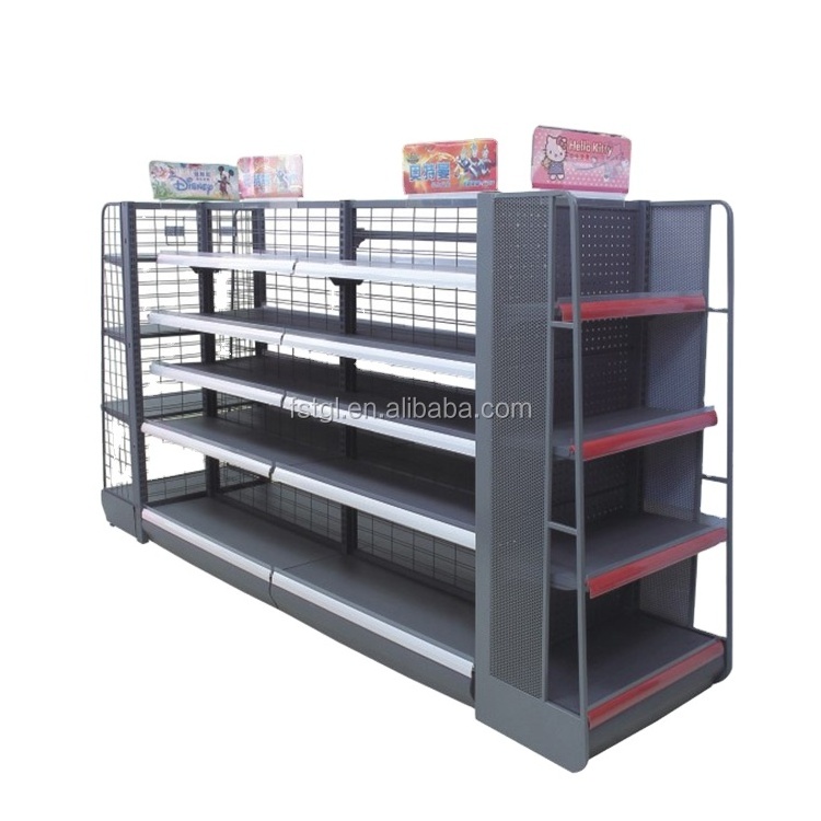 China factory manufacturing wire mesh grid display racks supermarket shelf