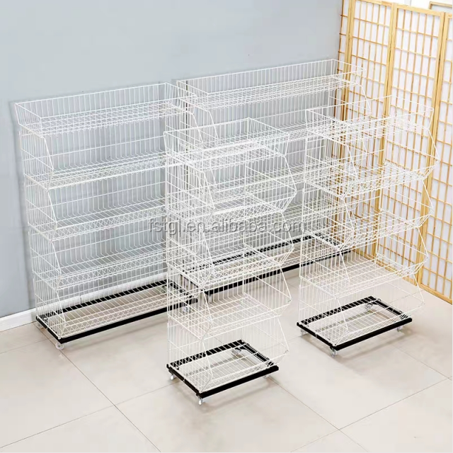 5-Tier Metal Wire Basket Light Duty Snack Display Stand for Storing Candy Potato Chips and Snacks for Supermarkets