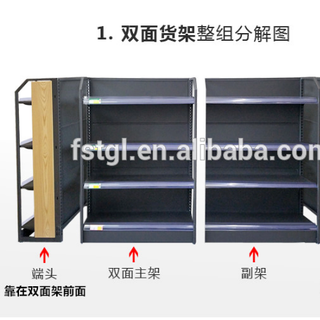 Wholesale steel wood convenience store display shelf cosmetics store shelves