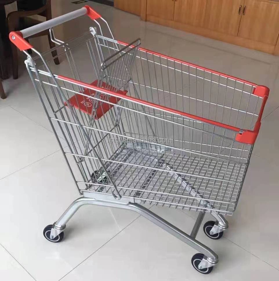 150L Supermarket shopping trolley carts with single baby seat