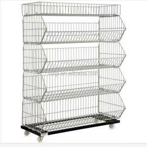 5-Tier Metal Wire Basket Light Duty Snack Display Stand for Storing Candy Potato Chips and Snacks for Supermarkets