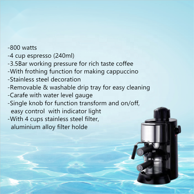 Thema Low Price 240ml 3.5bar Small Mini Cappuccino Espresso Italian Coffee Machine With Milk Foam Cream Maker