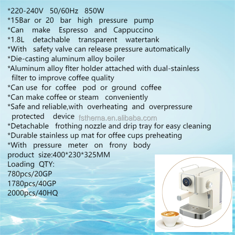 Thema SKD CKD Factory Direct 20bar Touch Screen Espresso Cappuccino Coffee Machine Maker With Milk Foam Froth Nozzle