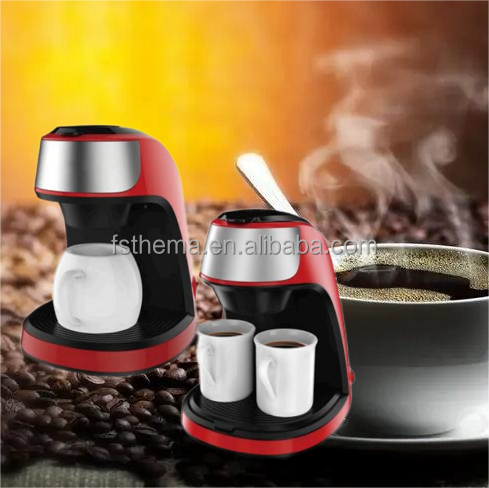 Thema CKD SKD Low Wattage Gift Electric Two Double Cup Colourful Cute Mini Small Energy Save Drip Coffee Maker