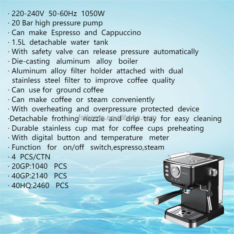 Thema Factory CKD SKD PCB Control Meter  High Pressure Cappuccino Espresso Coffee Maker Machine With Milk Foam Froth