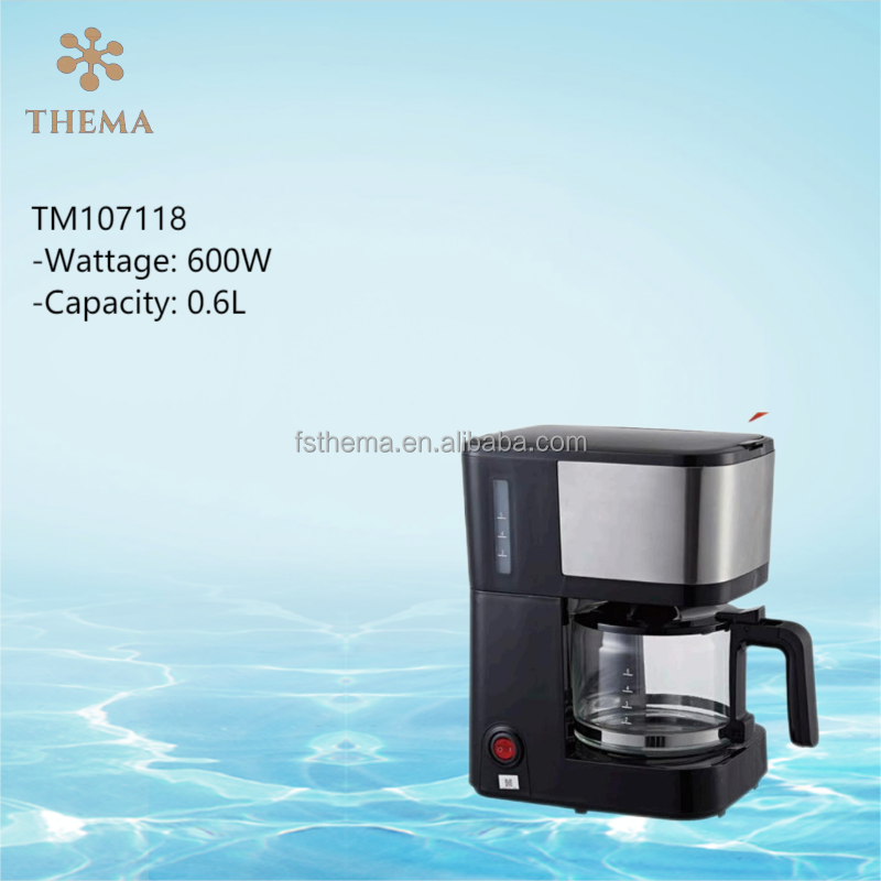 Economic Low Price Electric Keep Warm 0.6L 5 Cup High Temperature Glass Jar Low Wattage Energy Save Anti Drip Coffee Maker