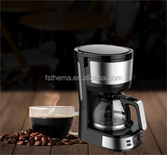 Stainless Steel 0.6L 5 Cup High Temperature Glass Jar Low Wattage Energy Save Digital Electrical  Anti Drip Coffee Maker