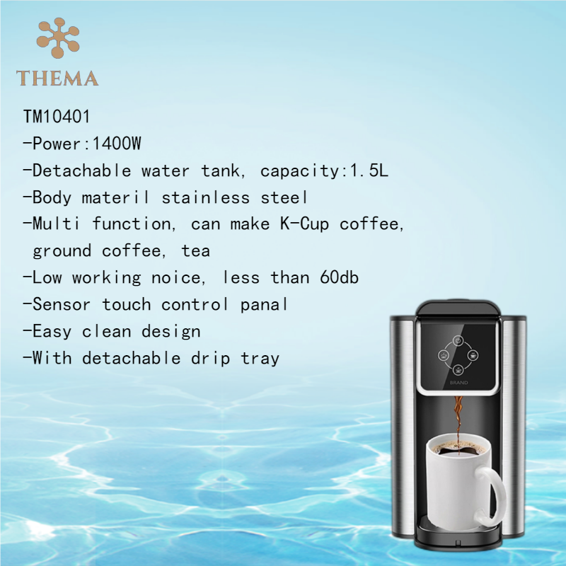 New Design Program Sensor Touch Multi Fast Instant Ground Tea Cappuccino Capsule k-Cup Espresso Brewer Coffee Machine Maker