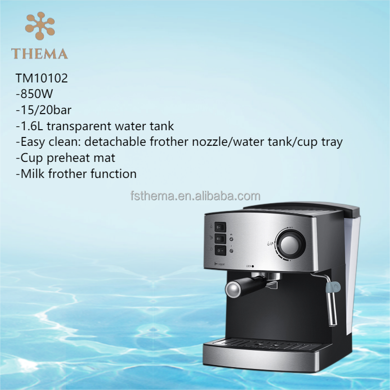 Thema CKD SKD Low Price High Pressure Pod Ground Cappuccino Espresso Coffee Machine Maker With Milk Foam Froth Maker