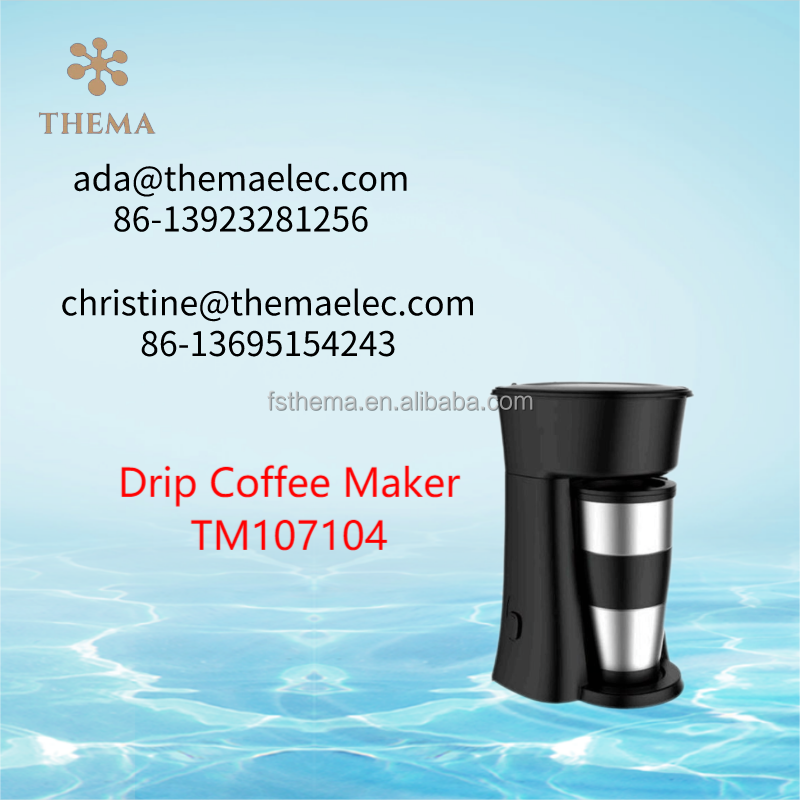 Thema CKD SKD Low Wattage Economic Gift Electric One Cup Singal Colourful Cute Mini Small Energy Save Drip Coffee Maker