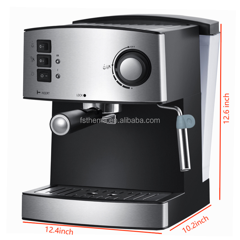 Thema CKD SKD Low Price High Pressure Pod Ground Cappuccino Espresso Coffee Machine Maker With Milk Foam Froth Maker