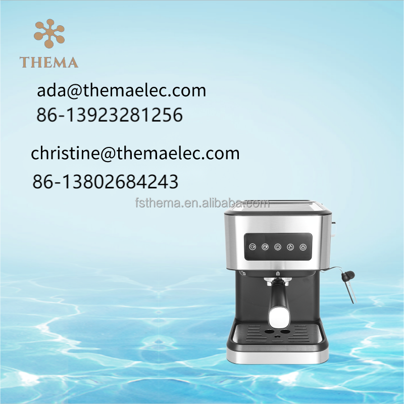 Thema CKD SKD Stainless Steel Touch Sensor Control 20bar High Pressure Espresso Coffee Maker Machine With Milk Foam Froth