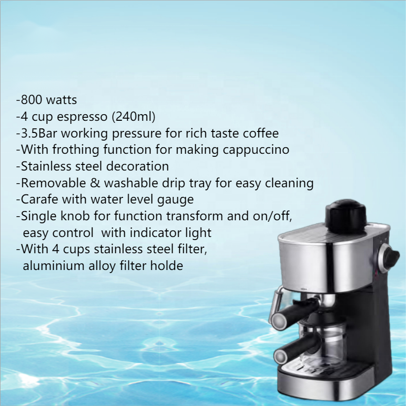 Thema Low Price 240ml 3.5bar Small Mini Cute Cappuccino Espresso Italian Coffee Machine With Milk Foam Cream Maker