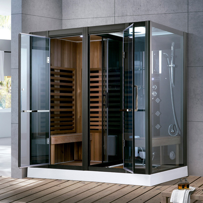 modern design combination big sector enclosed steam shower room cabin with tub tempered glass bath shower cabin