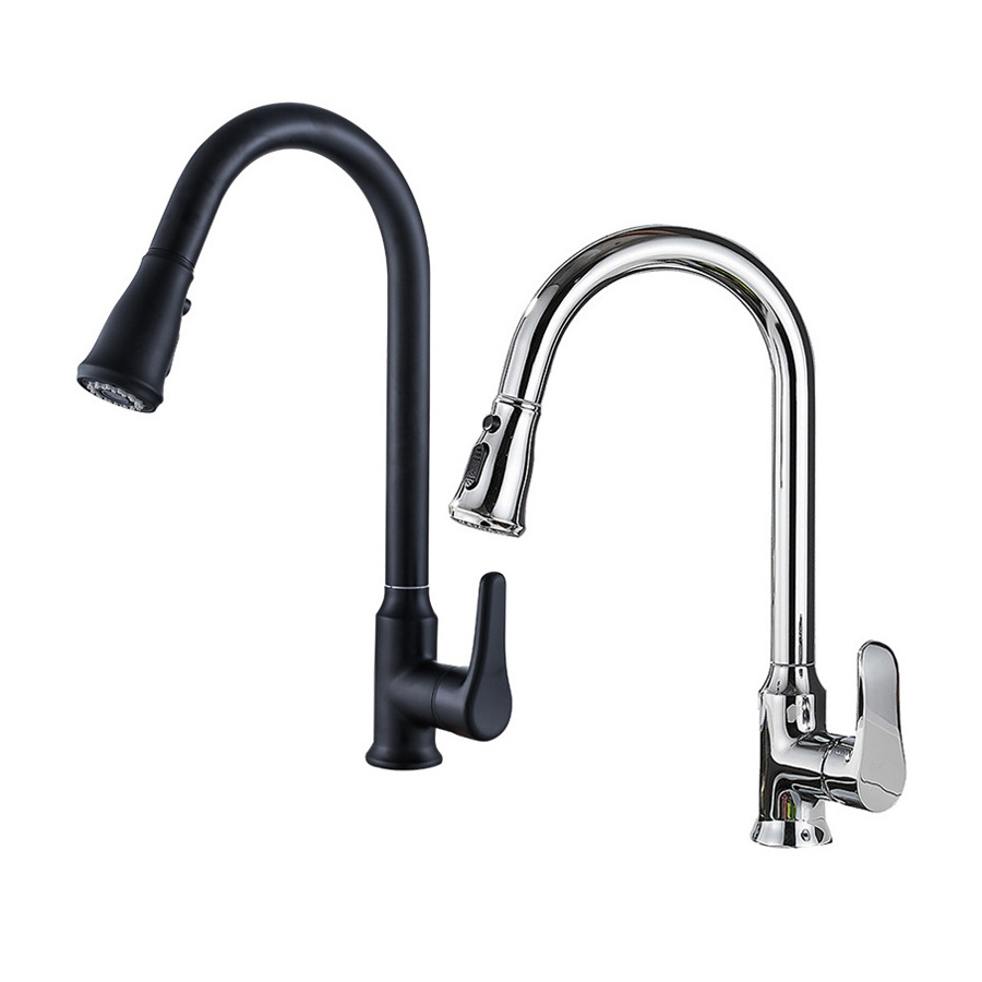 Rotatable Tap Extender Swivel Extension Spring Pull Out Pull Down Sprayer Kitchen Faucet For Sink