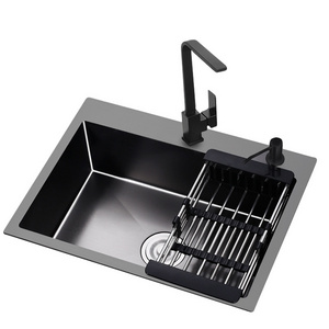 Deep Basin Nano Double Bowl Undermount Handmade Stainless Steel Black Kitchen Sink