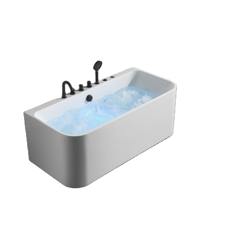 Hot Sale Bathroom rectangle acrylic bathtub Jet whirlpool tub free standing bathtub customized ceramic bathtubs