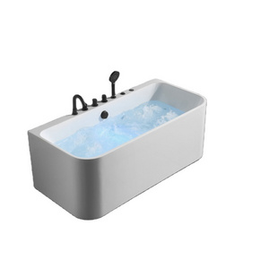 Hot Sale Bathroom rectangle acrylic bathtub Jet whirlpool tub free standing bathtub customized ceramic bathtubs