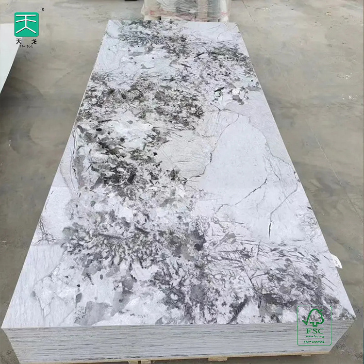 TianGe 2.8Mm 3Mm 4X8 White Marble Tv Wall 3D Marble Bathroom Uv Board/Pvc Marble Sheet