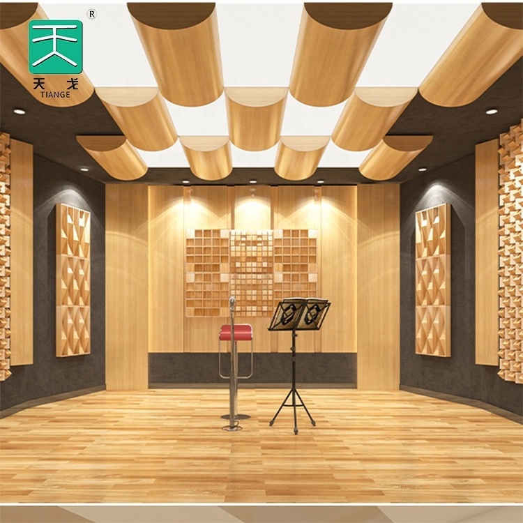 Tiange Sound Proof Wall Buffer Diffuser Corner Wooden Sound Absorbing Bass Traps Acoustic Panels for Recording Studio