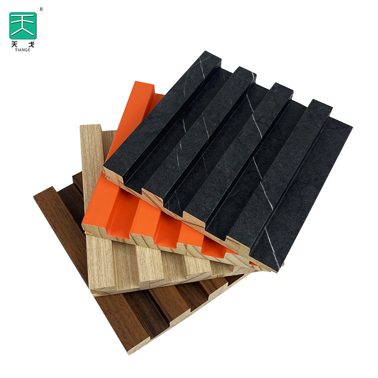 TianGe Wainscoting Indoor Solid Wood Grating Fluted Modern Mdf Wall Panels for room decorative