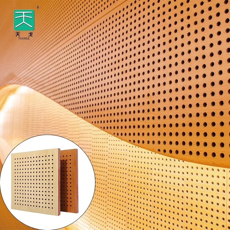 Building Project/TianGe Wall Ceiling Insulation Soundproofing Micro Perforated Whole Wood Acoustic Panel