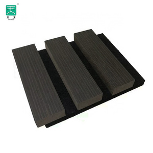 TianGe Wall And Ceiling Wooded Soundproof Wood Akupanel Mdf Veneer Slat Acoustic Panels for Room Apartment