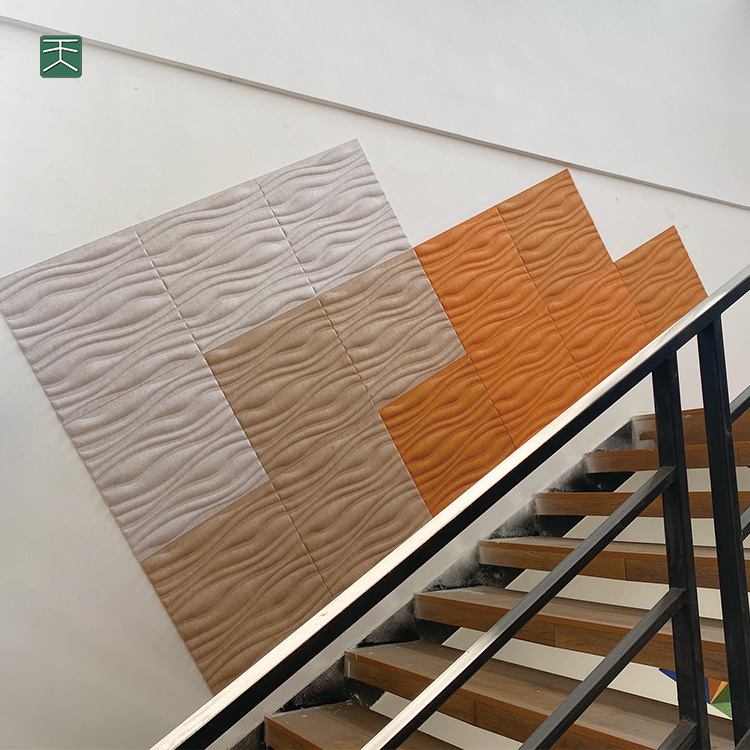 Tiange 3D 100% Polyester Felt Hexagon Sound Absorption Wall Tiles Soundproof Acoustic Panels For  Stairs Decor