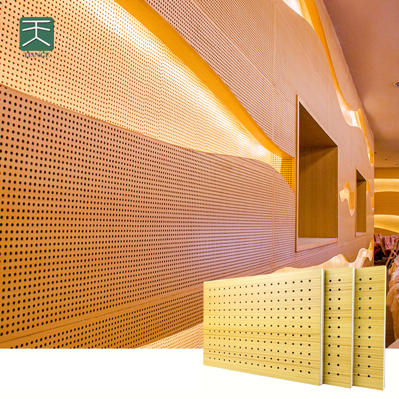 TianGe Pakistan Other Soundproofing Materials Perforated Plywood Laminate Veneer mdf Wood Acoustic Panels