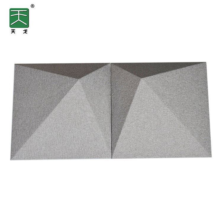 TianGe factory price sound proof polyester insulation pet felt geometric board 3d acoustic wall panel for cinema and office