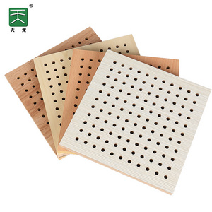 TianGe mdf wall board wooden perforated acoustic sound absorbing panelacoustic white wood panels