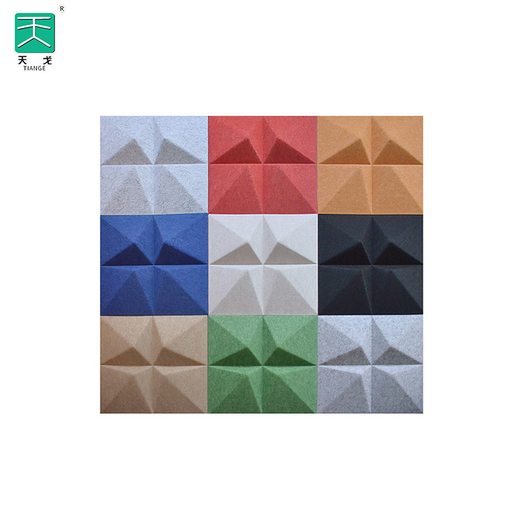 TianGe  Wall And Ceiling Decor Sound Absorber Pet Acoustic Felts Soundproof 3D Polyester Panel