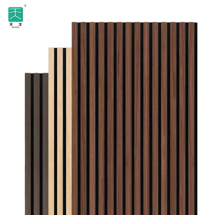 TianGe Wall And Ceiling Akupanels Soundproof Slats Wood Akustikplatten Wooden Veneer Acoustic Panel for Home Studio