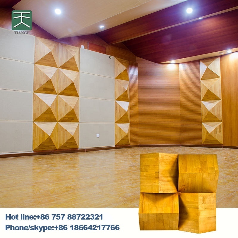 Tiange Solid Wooden Acoustic Insulation Board Baffle Wall Soundproof Diffuser Bass Traps Corner Panels for Home Theater