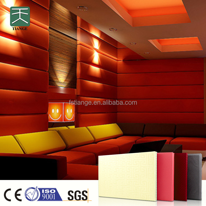 TianGe fireproof KTV music room Sound absorber pad fabric wrap acoustic cloth sound proof panel for hotel