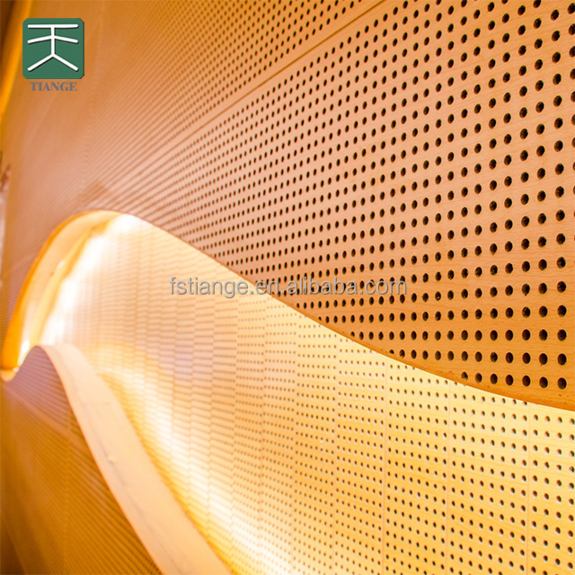 TianGe Concert Custom Micro Hole Wood Perforated Acoustic Sound Absorbing Panel for ceiling and wall