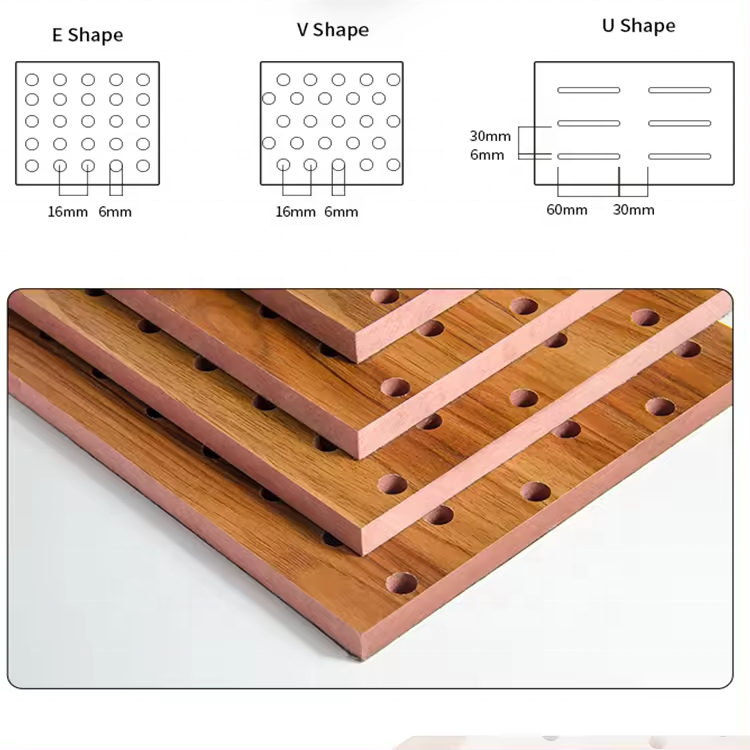 Building Project/TianGe Interior Decor 3D Wall Micro Hole Perforated Sound Dampening Europe Warehouse Acoustic Wood Panel