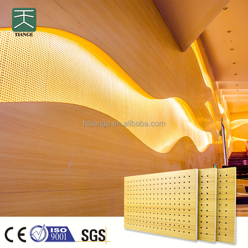 TianGe Concert Custom Micro Hole Wood Perforated Acoustic Sound Absorbing Panel for ceiling and wall