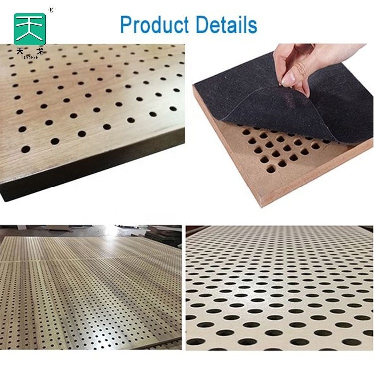 Building Project/TianGe Interior Decor 3D Wall Micro Hole Perforated Sound Dampening Europe Warehouse Acoustic Wood Panel