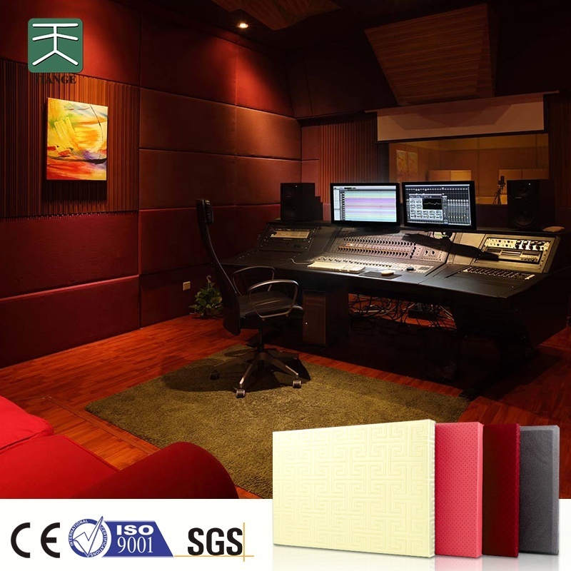 TianGe Soft Soundproof Recording Studio Cinema Sound Proofing Fabric Covered Acoustic Panels for Home Theater Walls