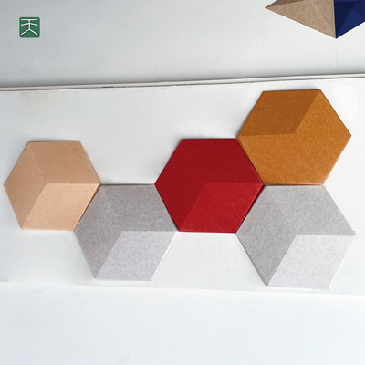 Tiange 3D 100% Polyester Felt Hexagon Sound Absorption Wall Tiles Soundproof Acoustic Panels For  Stairs Decor