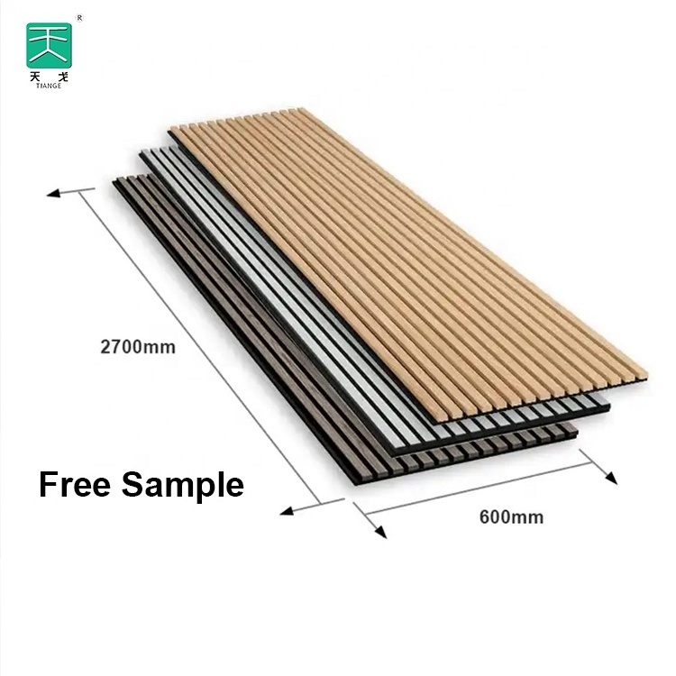 Tiange Wall And Ceiling Sound Absorbing Akupanels Decor Pet Wooden Strip Slatted Acoustic Panels for Stadium Gymnastic