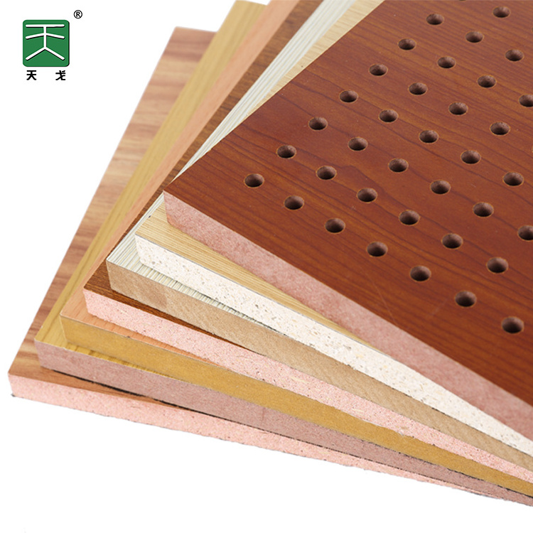 TianGe mdf wall board wooden perforated acoustic sound absorbing panelacoustic white wood panels