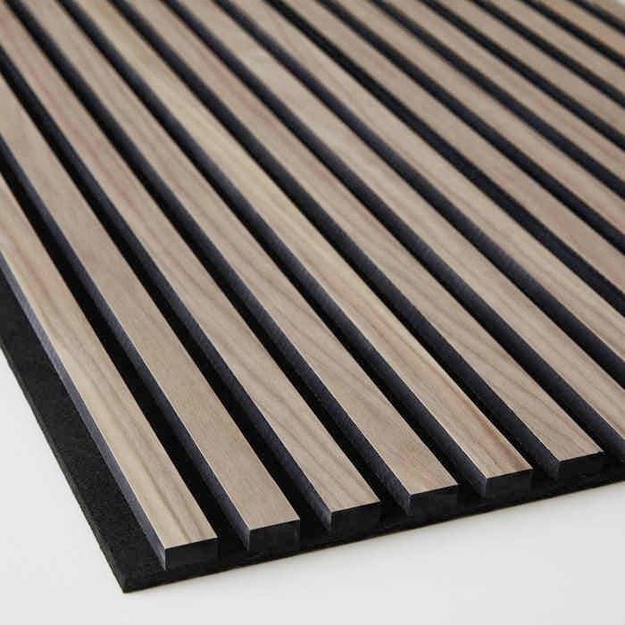 TianGe Acoustic Panel Wooden Wood Led Deep Black Madera Eco-friendly Sound Absorption Slatted Wall Panels Akupanel