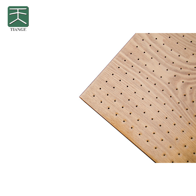 TianGe mdf wall board wooden perforated acoustic sound absorbing panelacoustic white wood panels