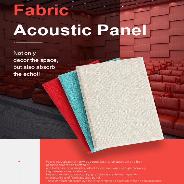 TianGe Cinema studio 12 cm sound absorption wall tiles soundproofing material fireproof cloth fabric wrapped acoustic wall panel