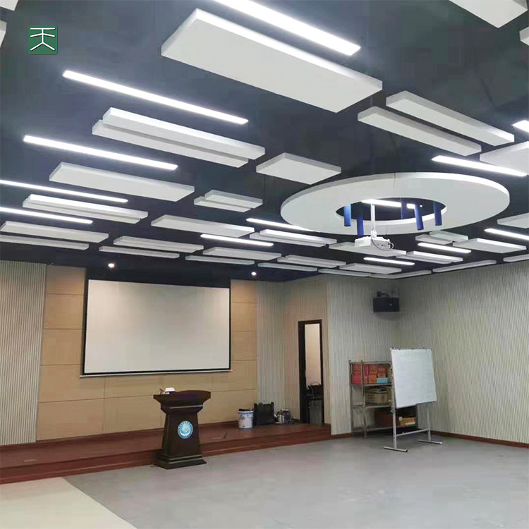 Tiange Office Suspended Ceiling Acoustic Fiberglass Insulation Sound Proofing ceiling tiles 60*60 hanging acoustic felt panel