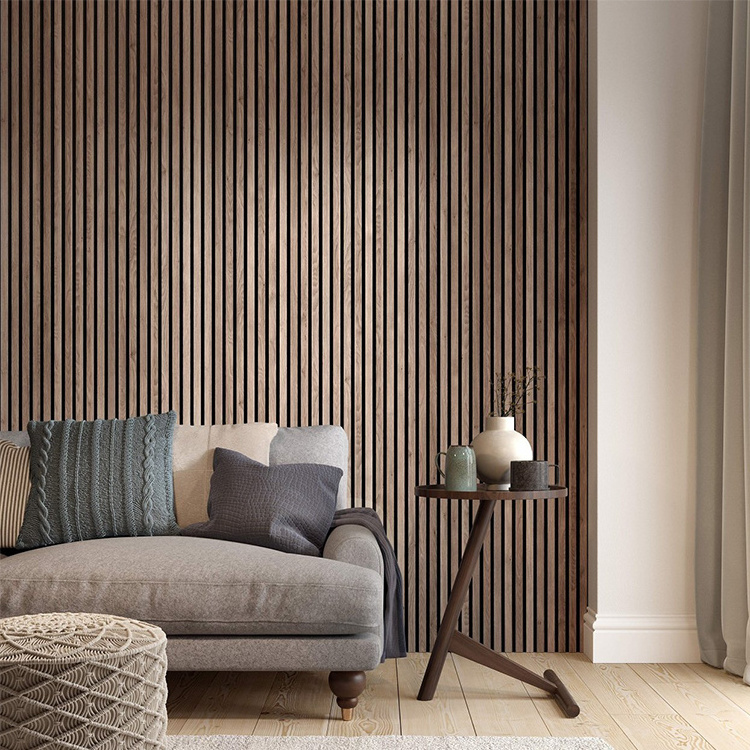 TianGe Apartment Wall And Ceiling Sound Absorbing slatted Polyester PET and Slotted Wooden Acoustic Panel