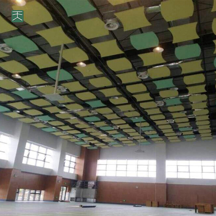 Tiange Office Suspended Ceiling Acoustic Fiberglass Insulation Sound Proofing ceiling tiles 60*60 hanging acoustic felt panel