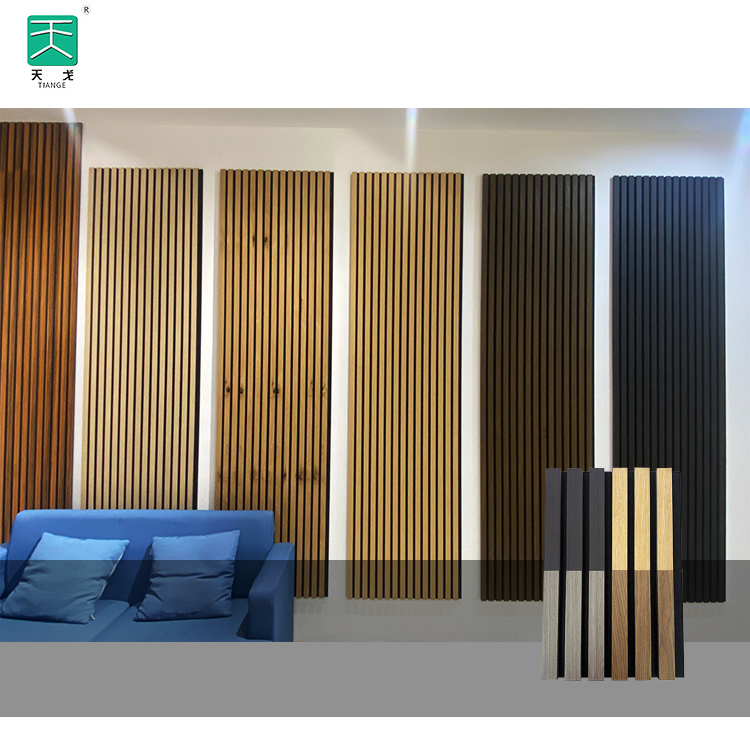 TianGe Akupanel Eco Friendly Natural Oak Surface Wall Decorative Pet Wood Slat Acoustic Panels With Pet